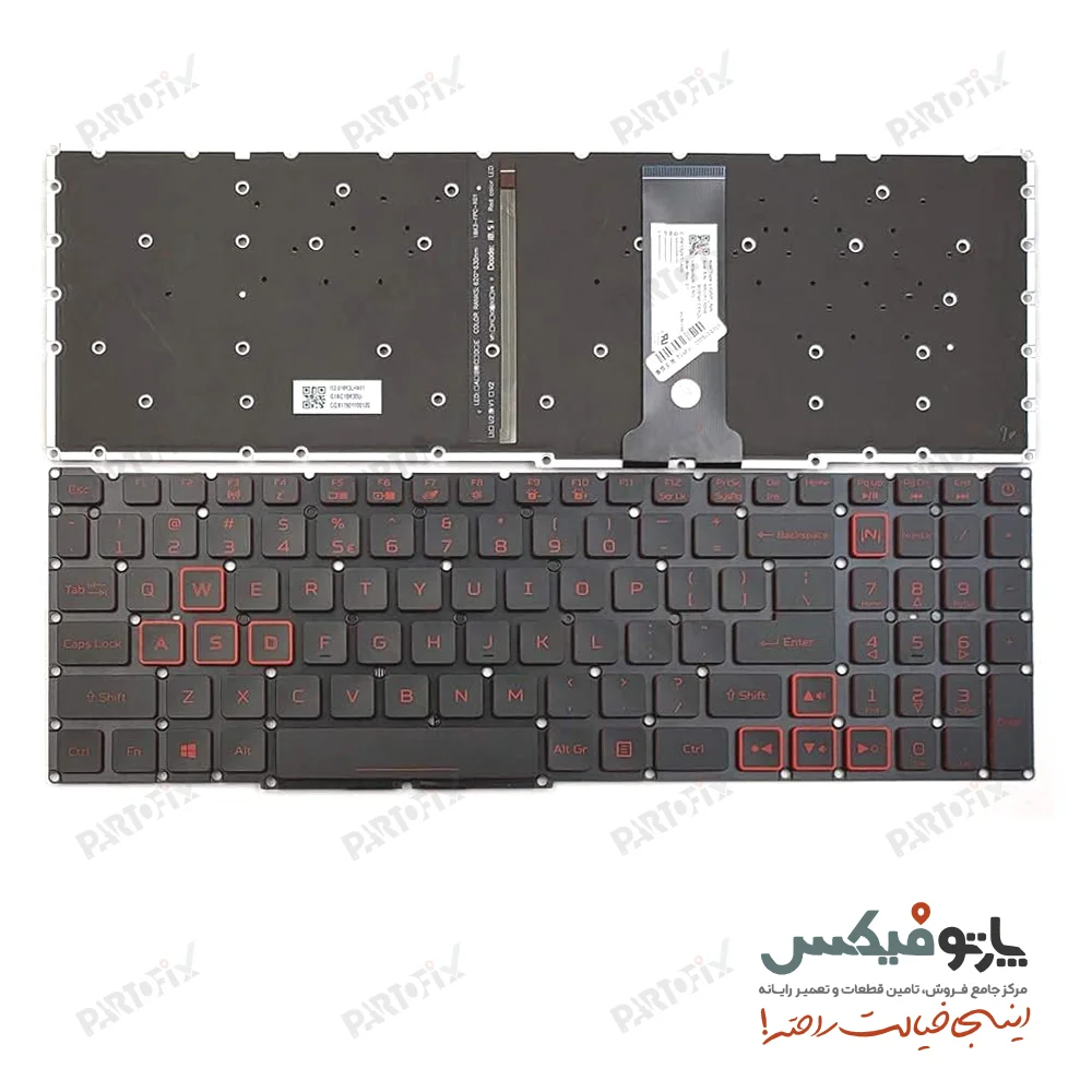 کیبورد لپ تاپ ایسر Nitro AN515-43 AN515-54 AN515-55 با بکلایت- فلت صاف پهن