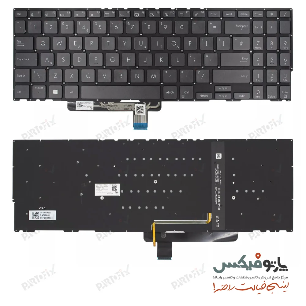 کیبورد لپ تاپ ایسوس Asus UX564 با بکلایت- مشکی