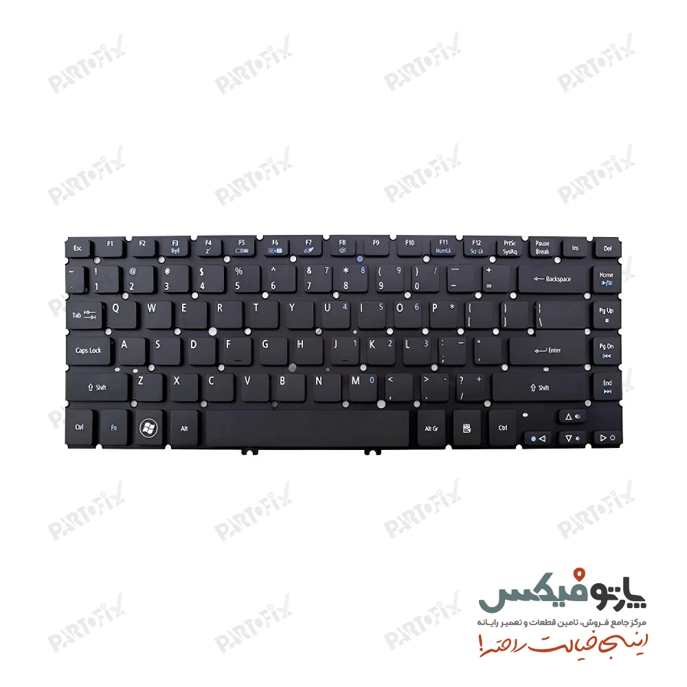 کیبورد لپ تاپ ایسر Aspire V5-571 V5-531 مشکی نقره‌ای - با فریم