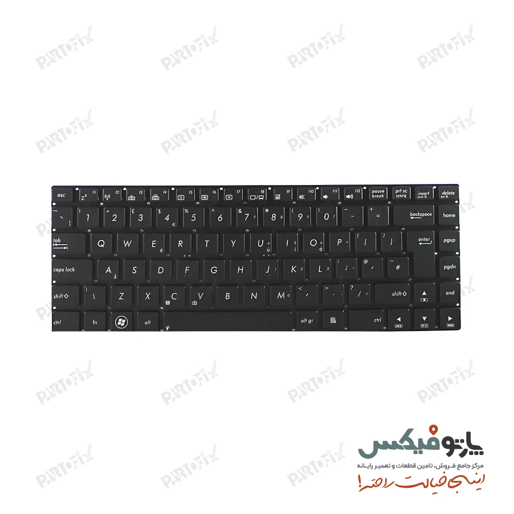 کیبورد لپ تاپ ایسوس Asus N46 مشکی بدون بکلایت- اینترکوچک- بدون فریم