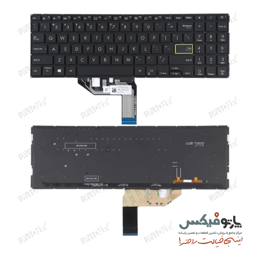 کیبورد لپ تاپ ایسوس Asus Vivobook K513 X513 S513 OLED با بکلایت- سبزمشکی