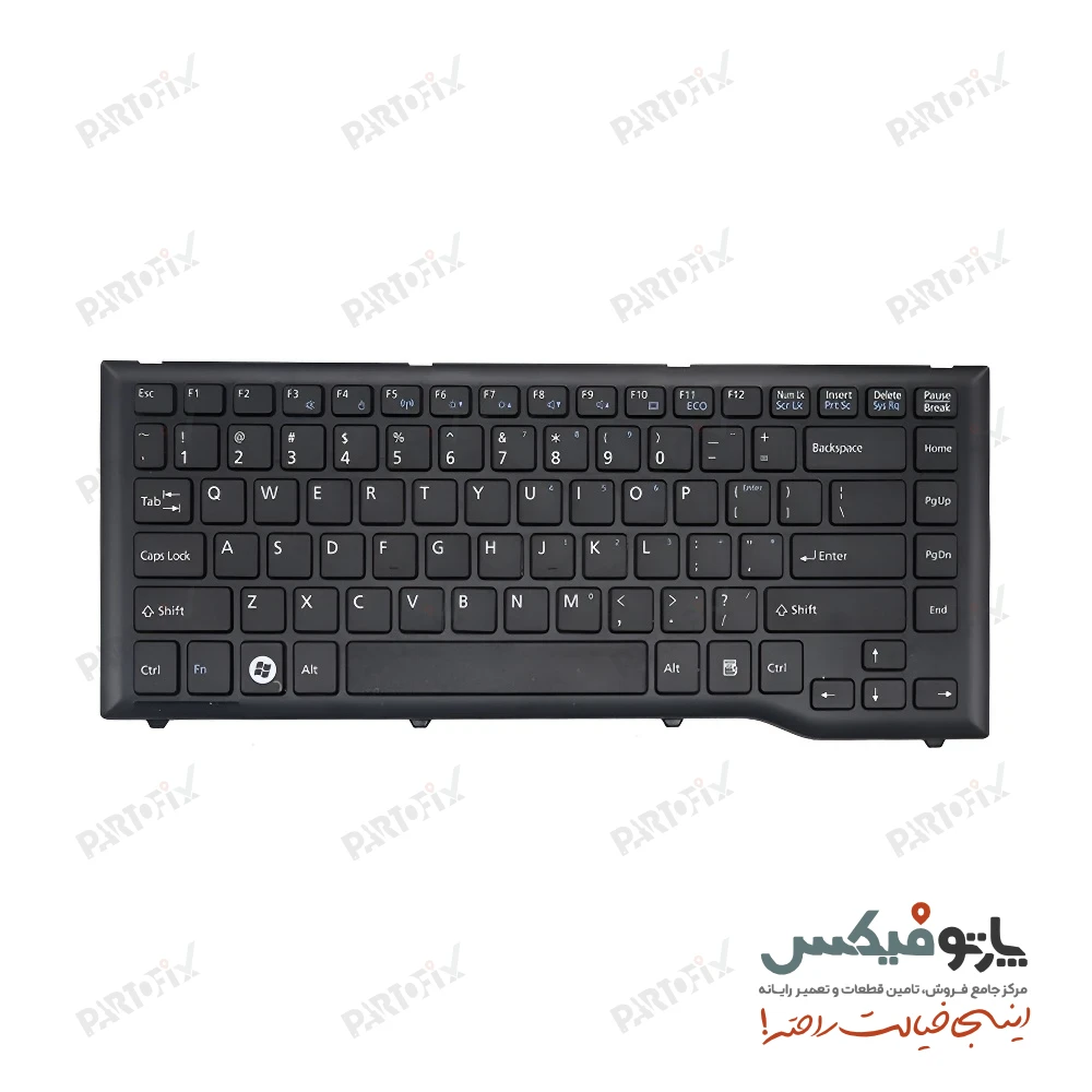 کیبورد لپ تاپ فوجیتسو Fujitsu Lifebook LH532 LH522 با فریم- مشکی