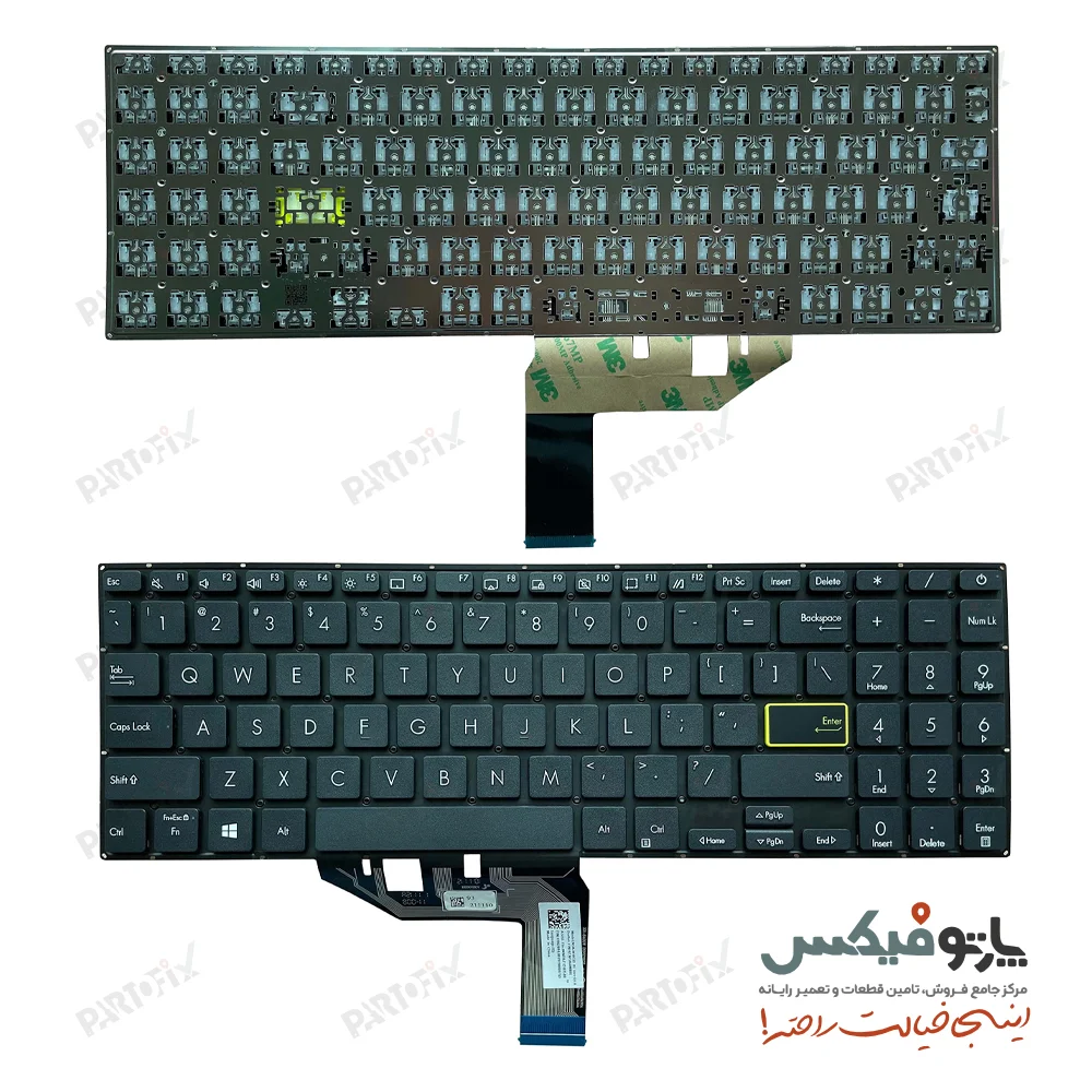 کیبورد لپ تاپ ایسوس ASUS S533 X521 UX306UA اینتر کوچک- سبز