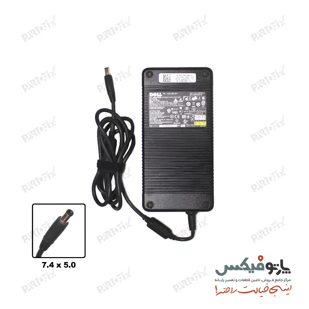 شارژر اورجینال لپ تاپ دل 19.5 ولت 10.8 آمپر 210 وات Dell کانکتور 5.0 * 7.4 اسلیم